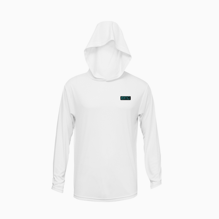 Permit Teal White Hooded Performance Shirt