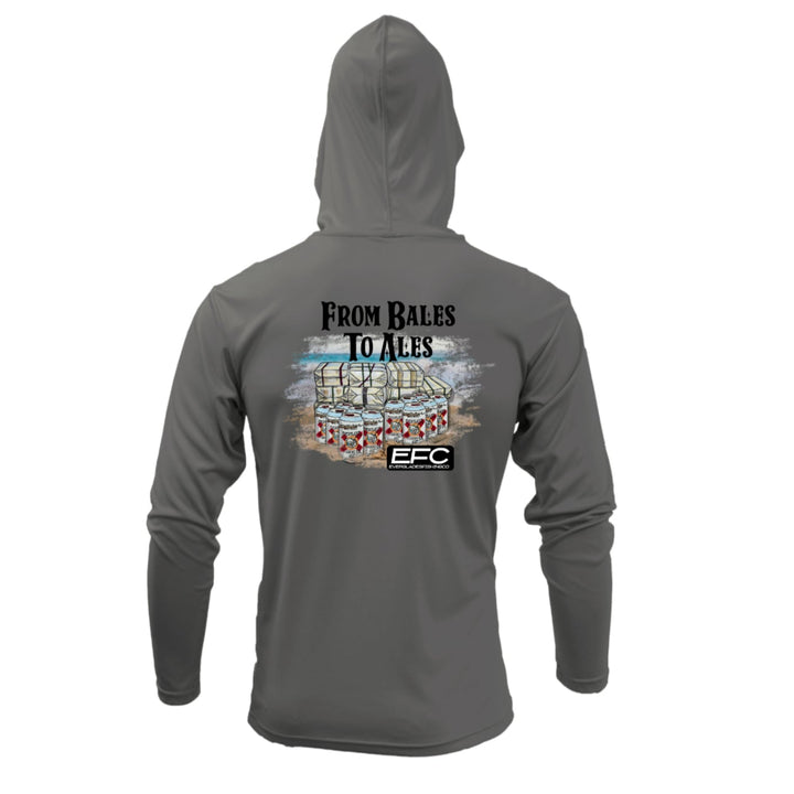 Bales to Ales Hooded Performance Shirt _ Smoke Grey
