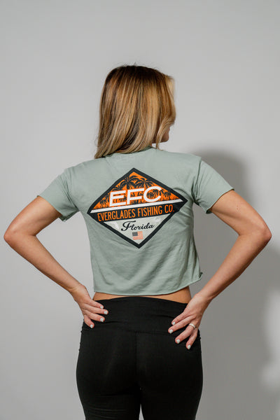 Diamond FL Crop Top_ Stonewash Green