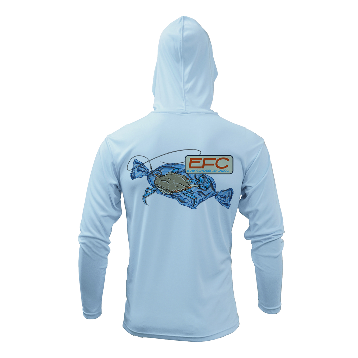 Crabbie Candy Ice Blue Hooded Performance Shirt