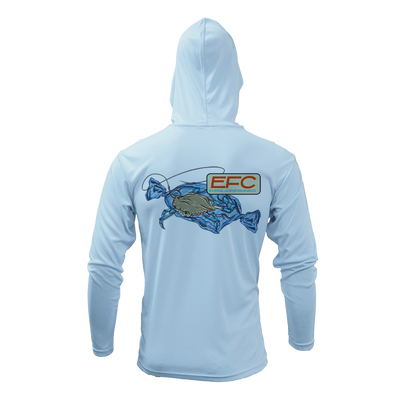 Crabbie Candy Ice Blue Hooded Performance Shirt – Everglades