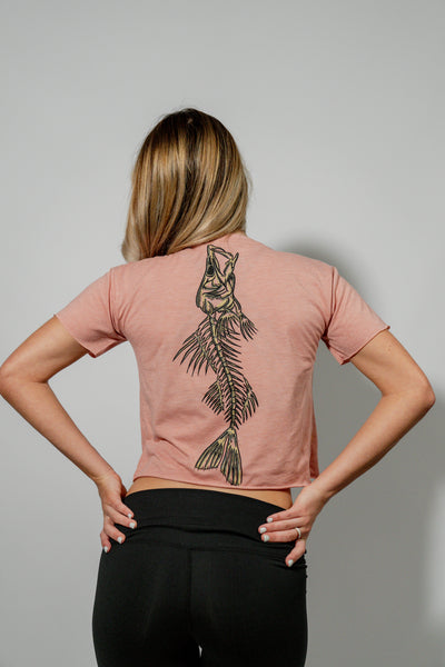 Snook Bones Crop Top_ Desert Pink