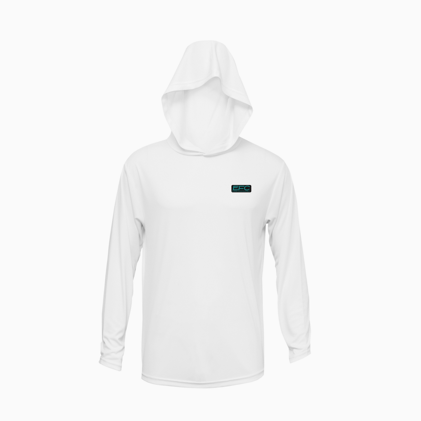 Permit Teal White Hooded Performance Shirt