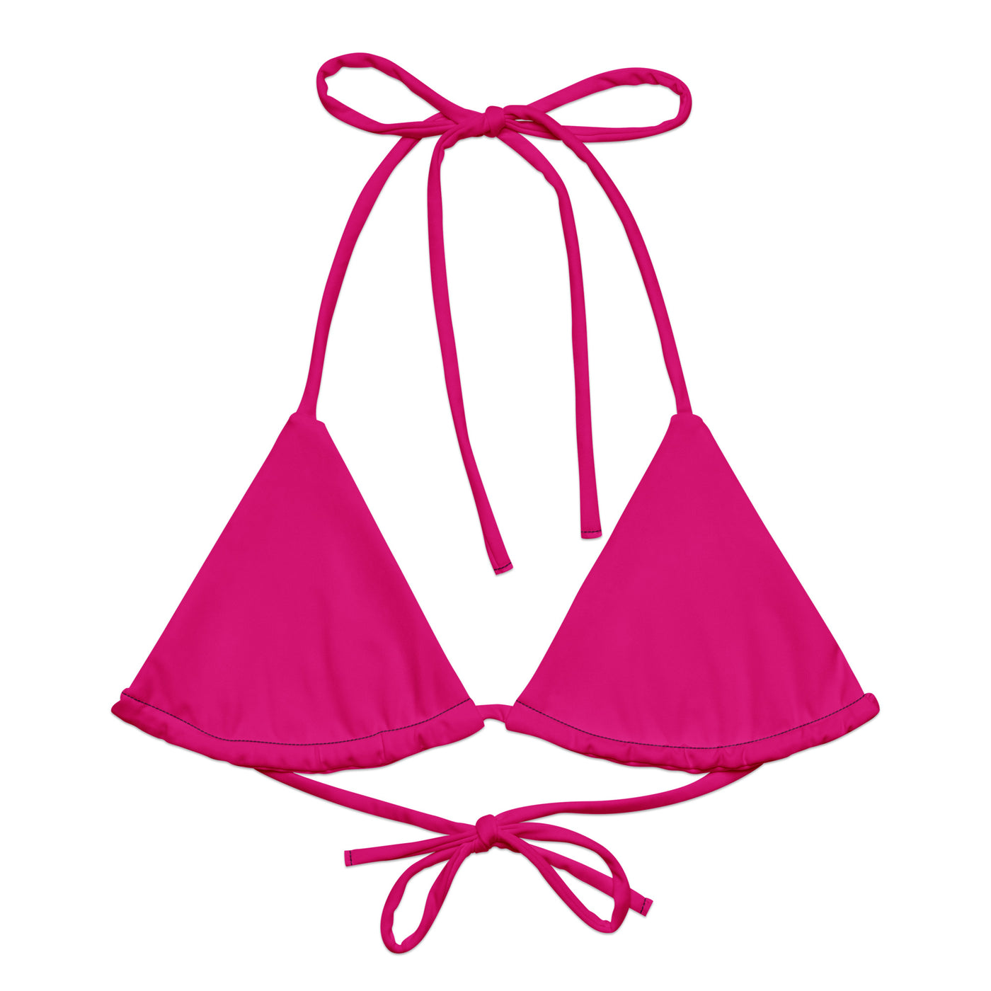 Pink recycled string bikini top
