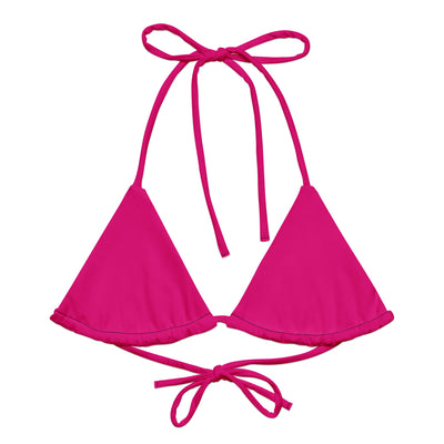 Pink recycled string bikini top