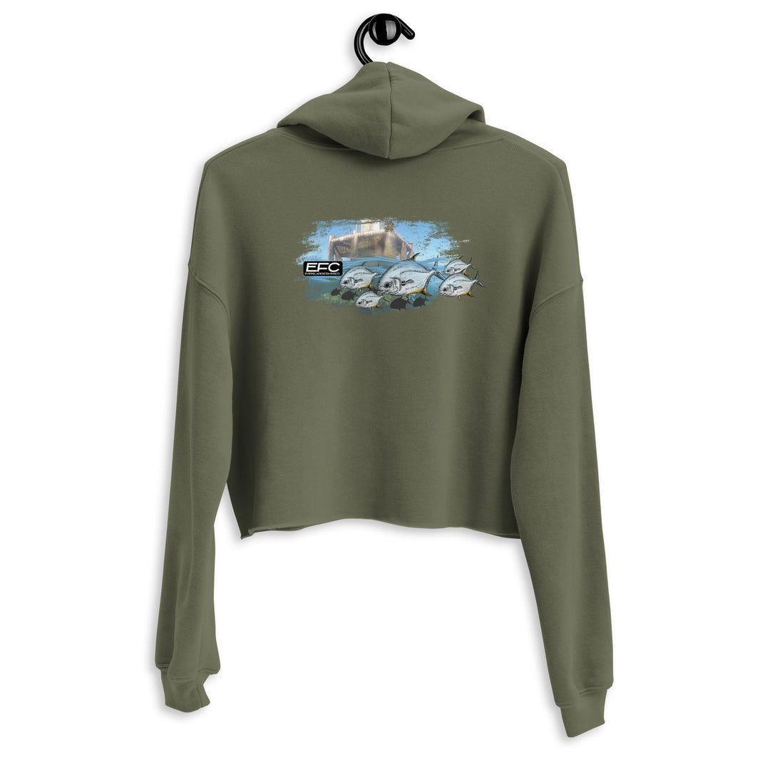 Permit fish Crop Hoodie
